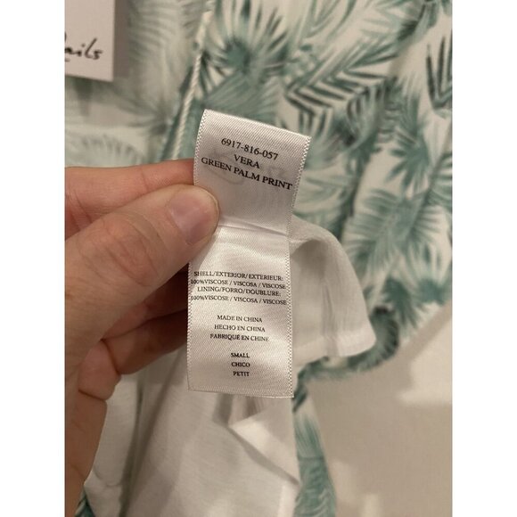 Rails Romper Womens Small Green Palm Print Vera Short Sleeve V Neck Viscose - Picture 4 of 5